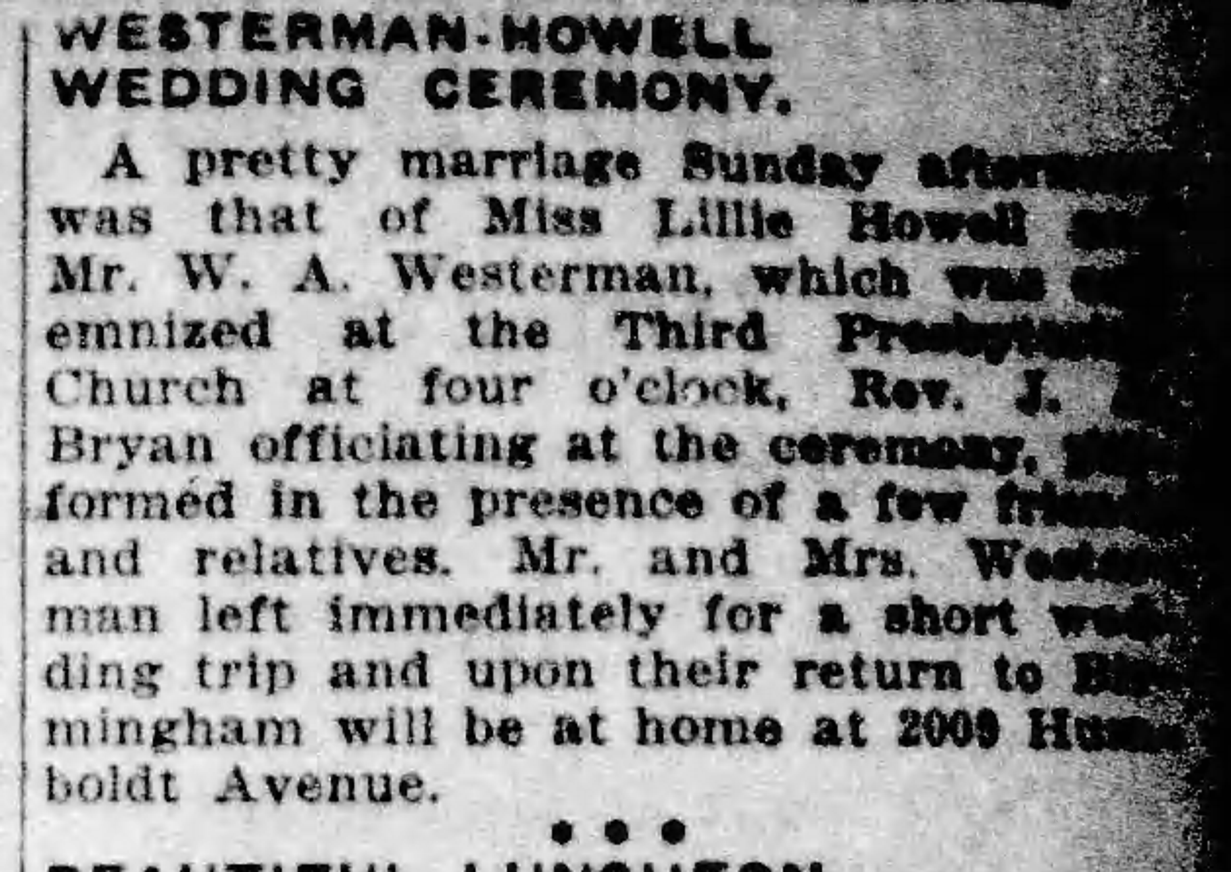 Lillie Howell-W.A. Westerman